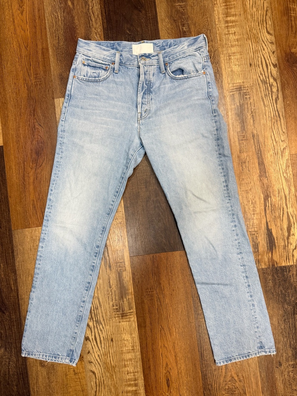 MOTHER Light Wash High Waisted Hiker Hover Denim Jeans